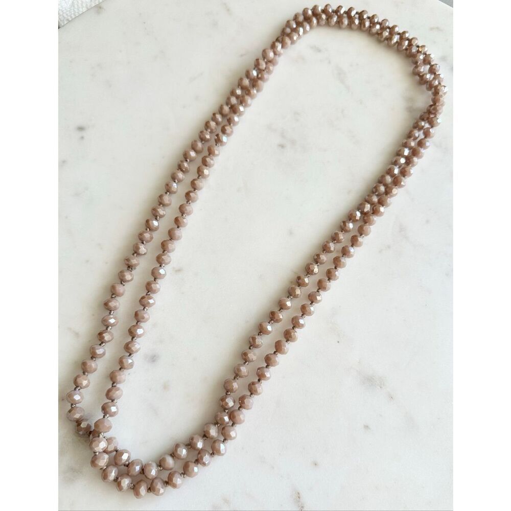 Latte brown sparkly beaded layered necklace